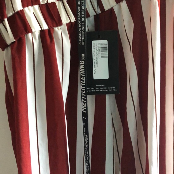 Rust stripe buckle belt detail jumpsuit - Picture 4 of 4